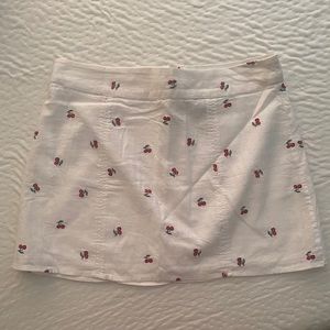 White cherry mini skirt